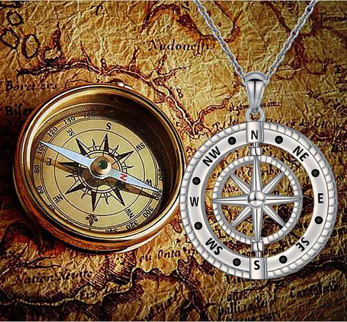 Vista 3 de Alphm Collar con colgante vikingo de plata esterlina S925 para hombres y mujeres, joyería de viaje para graduación, amistad, talismán, joyería