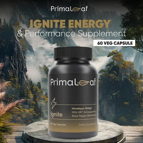 Vista 8 de Suplemento de energía y rendimiento Ignite con Shilajit, KSM-66 Ashwagandha y zinc Fuerza, resistencia y recuperación muscular 60 cápsulas
