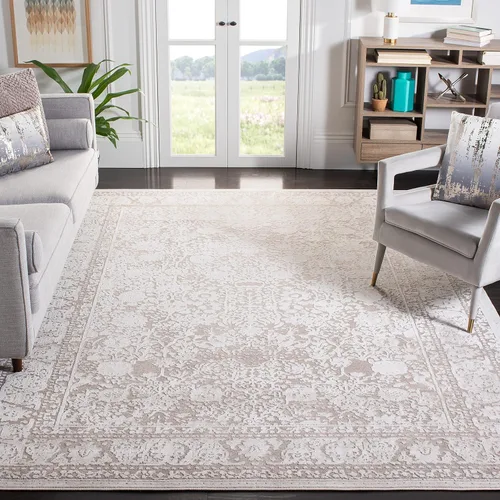 Vista 5 de SAFAVIEH Reflection Collection - Alfombra decorativa, 2 pies 3 pulgadas x 3 pies, color beige y crema, no desprende pelusa y es fácil de limpiar