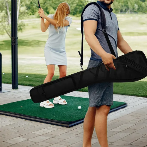 Vista 10 de Big Teeth Bolsa de golf domingo, pequeña bolsa de golf ligera, bolsa de golf Par 3 para unos pocos clubes, práctica con correa de transporte Negro