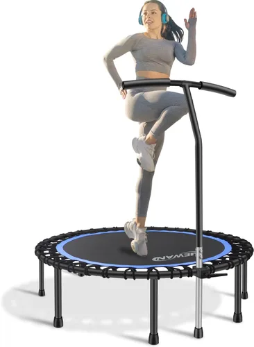 Vista 12 de Newan Mini trampolín silencioso de 40 a 48 pulgadas, trampolín de fitness, bungee rebote, entrenamiento cardiovascular, entrenamiento para adultos