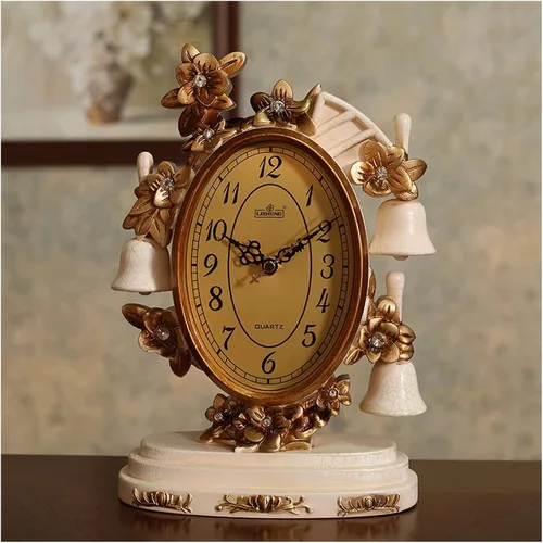 Vista 9 de Reloj retro con repisa, reloj de escritorio, sala de estar, reloj de péndulo, decoración de mesa, reloj de mesa, reloj de escritorio, reloj retro
