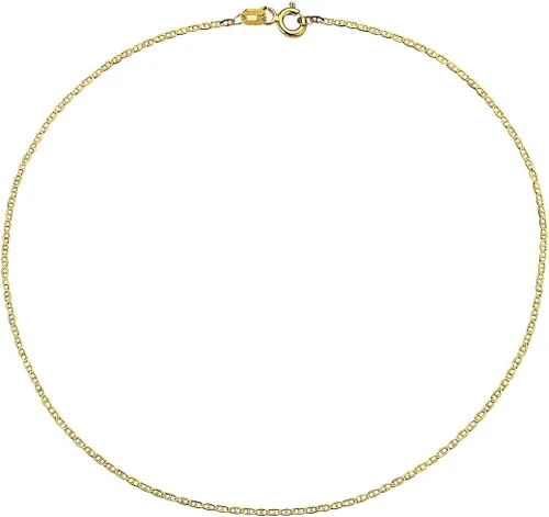 Vista 7 de Tobilleras de oro de 14 quilates para mujer, tobilleras planas de 14 quilates y 10 pulgadas, cadena cubana, cadena fígaro, cadena de clip, cadena