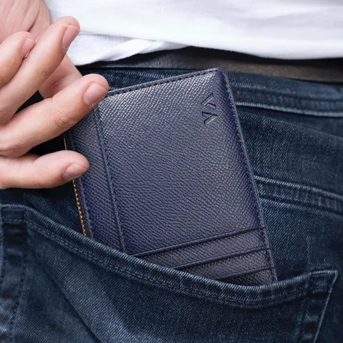 Vista 15 de Tarjetero delgado con bloqueo RFID, billetera de bolsillo pequeño, con cremallera Keychian para monedero, monedero y tarjetero para mujeres y hombres