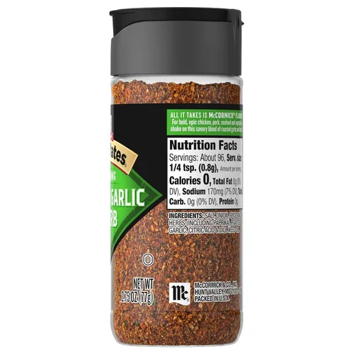 Vista 24 de McCormick Grill Mates - Condimento de ajo asado y hierbas, 2.75 onzas