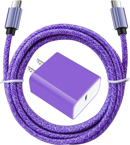 Vista 8 de Cargador de pared USB C, cable de carga rápida PD de 20 W para Samsung Galaxy S25 S24 S23 S22 S21 S20 FE A16 A15 5G A14 A21, Google Pixel 10 9 Pro
