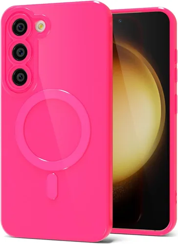 Vista 44 de Svanove Funda magnética de silicona para Samsung Galaxy S22, compatible con Magsafe, bonita funda para mujer, goma de gelatina brillante delgada