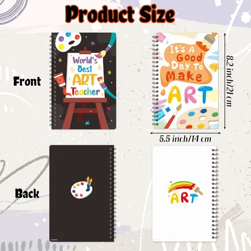 Vista 2 de B1ykin Cuadernos en espiral A5, 2 unidades, 50 hojas, 100 páginas, encuadernados con alambre, regalo de agradecimiento al profesor, cuaderno
