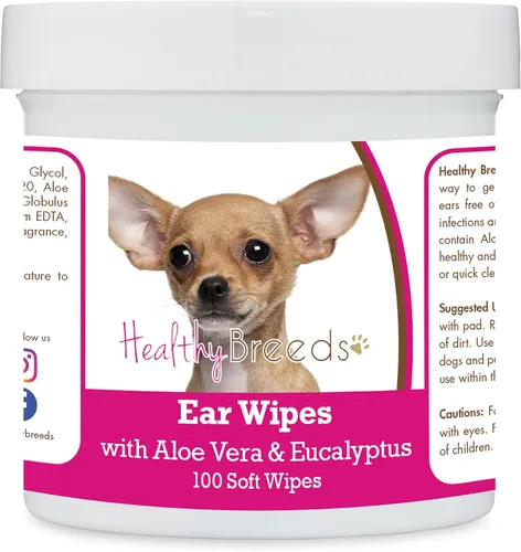 Vista 94 de Healthy Breeds Affenpinscher Toallitas de limpieza de oídos con aloe y eucalipto para perros, 100