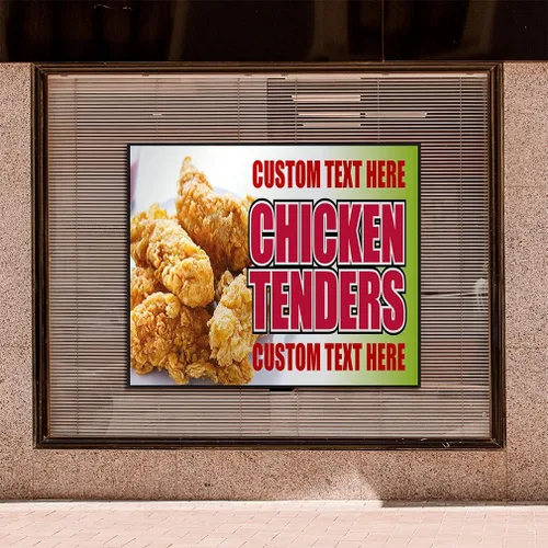 Vista 5 de Custom Decal Stickers Multiple Sizes Chicken Tenders Restaurant Cafe Bar Industrial Vinyl Safety Sign Label Bistros & CAF S Personalized Text Here