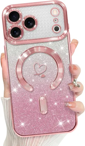 Vista 34 de Bonoma Compatible with iPhone 17 Pro Max Case 2025 Heart Checkered -Gold A cuadros-oro