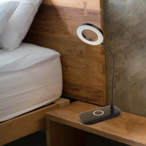 Vista 10 de Newhouse Lighting Zlata - Lámpara de escritorio de oficina con 21 LED y puerto USB, con 21 luces LED y puerto USB, carga inalámbrica
