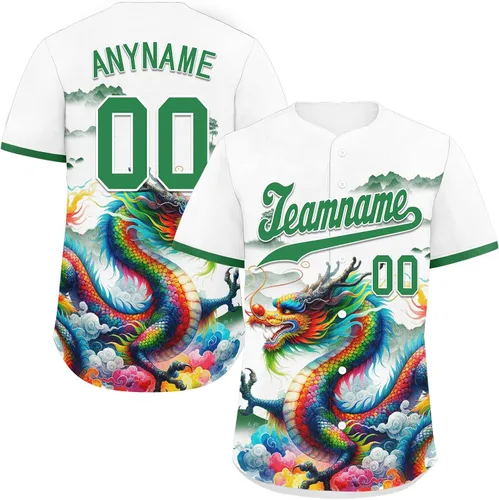 Vista 16 de Camiseta de béisbol de dragón personalizada para hombres y mujeres, camisa de Steetwear de estilo gótico, nombre del equipo y número personalizado
