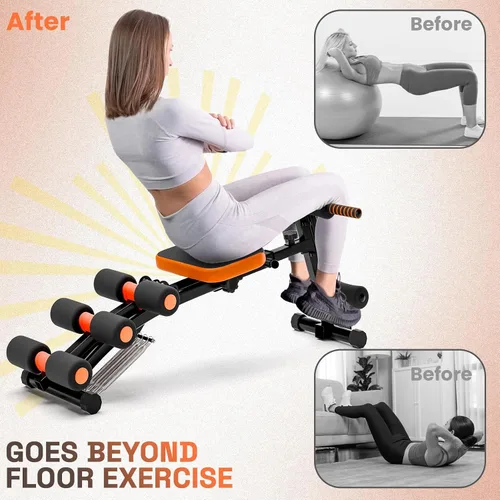 Vista 4 de YOXIER Máquina AB para entrenamiento de estómago, máquina multifuncional ajustable para entrenamiento corporal total, equipo de ejercicio abdominal