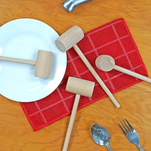 Vista 6 de Southern Homeware - Martillo de madera para galletas de mariscos, langosta y mariscos, juego de 4 unidades de madera dura