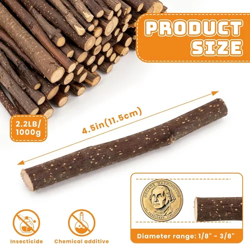 Vista 2 de Palitos de manzana natural de 1 libra para animales pequeños