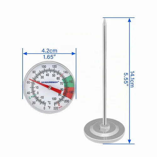 Vista 4 de MEASUREMAN Termómetro de Leche, Termómetro de Lectura Instantánea para Alimentos/Carne, Tamaño de Bolsillo, Apto para Lavavajillas, Rojo
