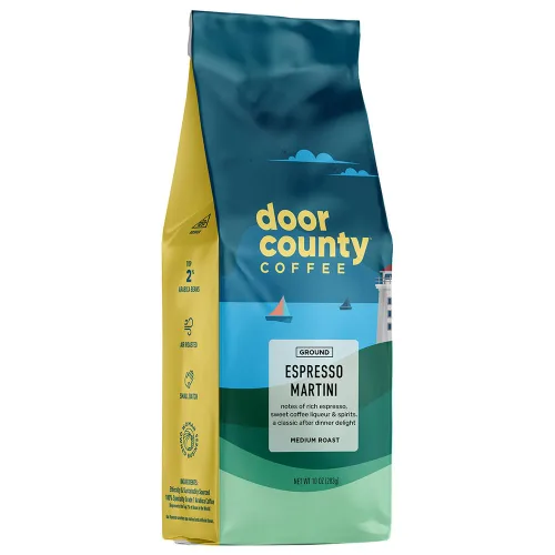 Vista 37 de Door County Coffee Death's Door - Molido sin sabor, bolsa de 10 onzas, tostado medio, 100% arábica especial, gourmet sin sabor, Death's Door