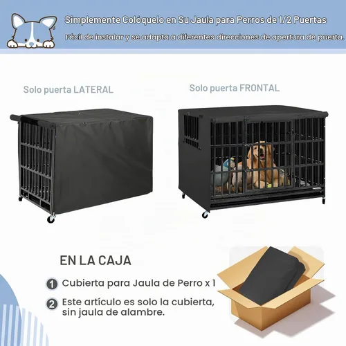 Vista 3 de Explore Land Funda para jaula de perro, 18 pulgadas, color negro