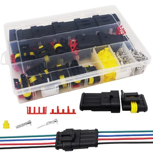 Vista 9 de 20 kits de conectores de 2 pines Conectores eléctricos automotrices 2 conectores de cable, conector impermeable, desconexión rápida y conexión 22-16