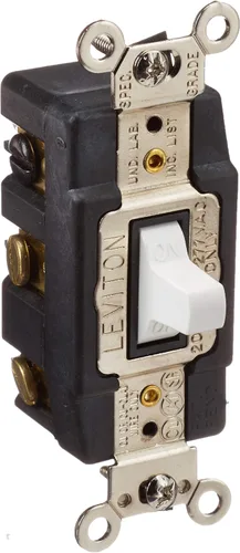 Vista 3 de Leviton Interruptor silencioso de CA de doble polo de 20 amperios y 120 voltios, 1286, marrón