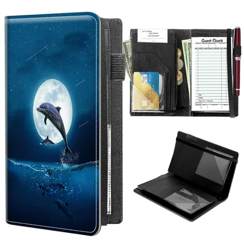 Vista 9 de Libros para Servidores de Alto Volumen, Libro de Servidor de Árbol de Color Artístico con 2 Bolsillos Expandibles de 9 x 5 pulgadas, Lindo Libro