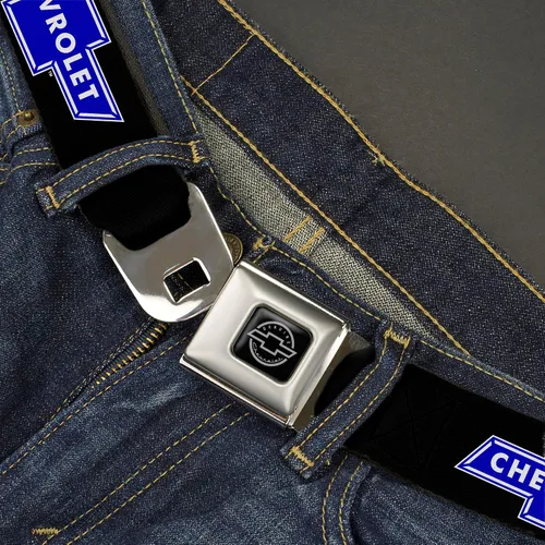 Vista 2 de Buckle-Down Cinturón de seguridad – Chevy Bowtie Logo REPEAT – 1.0 pulgadas de ancho – 20-36 pulgadas de largo