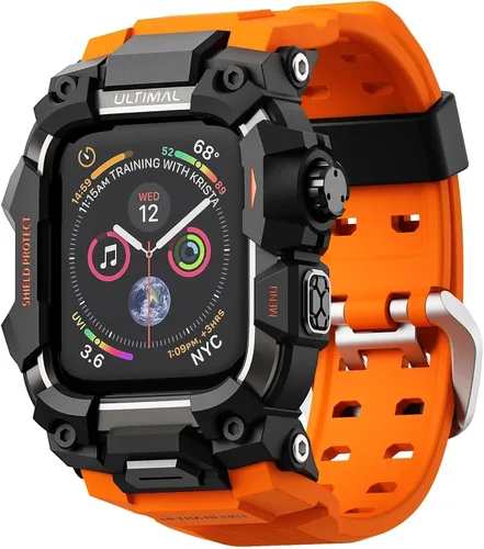 Vista 41 de ULTIMAL Funda Resistente con Correa para Apple Watch 44mm, Compatible con Apple Watch Series SE 3/SE 2/SE Generation/6/5/4, Funda Táctica Antigolpes
