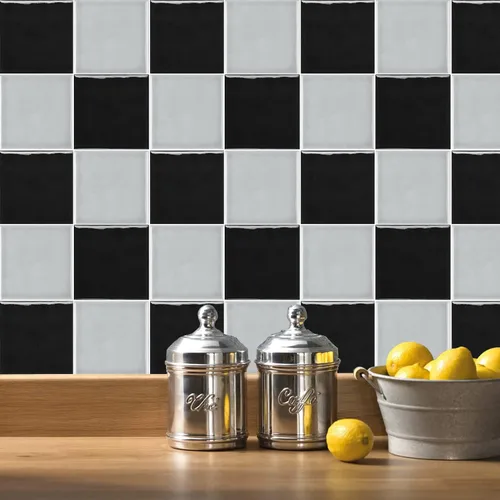 Vista 29 de Alwayspon Adhesivo de vinilo brillante de ladrillo de Provenza, autoadhesivo para azulejos de pared de transferencia de salpicaduras para cocina