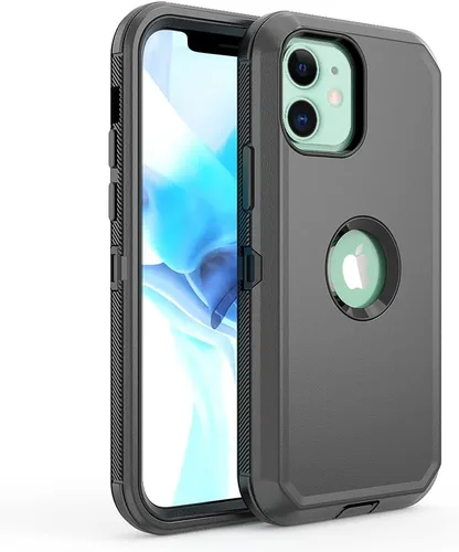 Vista 6 de Protector de armadura resistente a prueba de golpes para iPhone 12 y 12 Pro - Funda con clip para cinturón (negro)