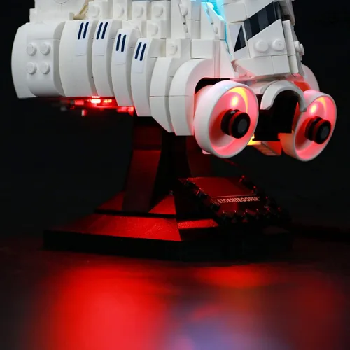 Vista 5 de BRIKSMAX - Kit de iluminación LED para casco Stormtrooper, compatible con el modelo de bloques de construcción Lego 75276, no incluye el juego