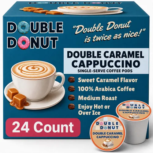 Vista 76 de Double Donut Coffee Cápsulas de café de arándanos, cápsulas de café con sabor a arándanos de una sola porción, café tostado medio para cafeteras