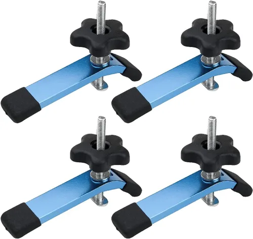 Vista 11 de POWERTEC 2 abrazaderas de sujeción ajustables, abrazadera de pista en T multiposicionable, abrazaderas de plástico reforzado con 20 pernos de acero