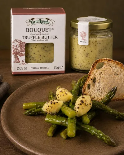 Vista 5 de TartufLanghe Bouquet Mantequilla de trufa negra – Mantequilla gourmet untable hecha con trufa negra italiana, condimento saborizado sin gluten