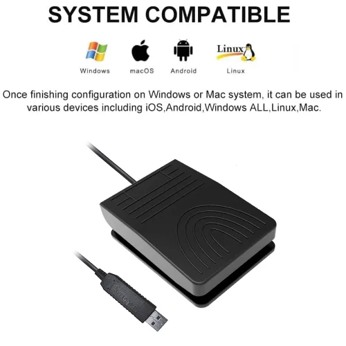 Vista 4 de Pedal de pie USB, teclado programable, ratón, interruptor personalizado, tecla de acceso directo de tecla rápida para girador de páginas