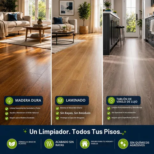 Vista 5 de Limpiador de madera y piso laminado Black Diamond, para parqué, real, natural y artificial, biodegradable, seguro para todos los pisos, negro, WOW QT