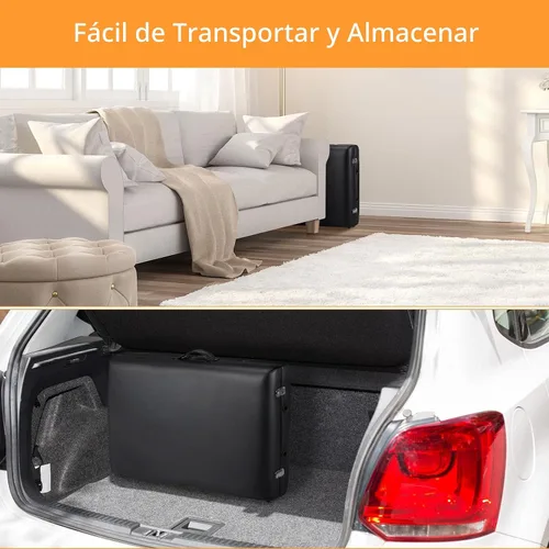 Vista 7 de Yaheetech - Mesa de masaje portátil, camas para pestañas, cama de spa, sofá de masaje plegable, mesas de spa ajustables, plegables en 2 con bolsa