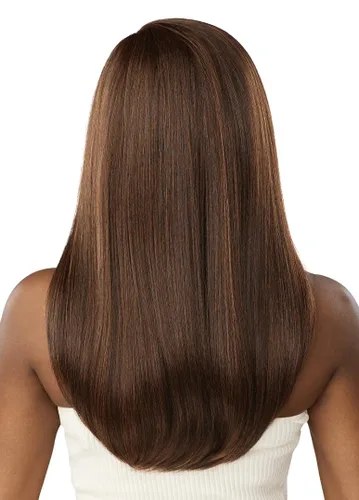 Vista 4 de Outre Peluca de encaje frontal - Línea capilar fundida - AMELIA (3DR2/HONEY BROWN OMBRE)