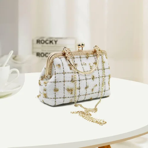 Vista 7 de Women Tote Bag Purse Velvet Handbag Wallet Pearl Chain Evening Cross Body Bag for Girl Wedding Party