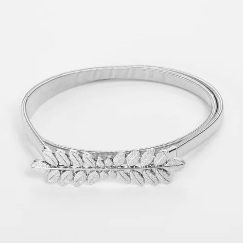 Vista 16 de GRACE KARIN Cinturón de cincha de metal flaco para mujer, cinturón elástico de cintura de oro CL633