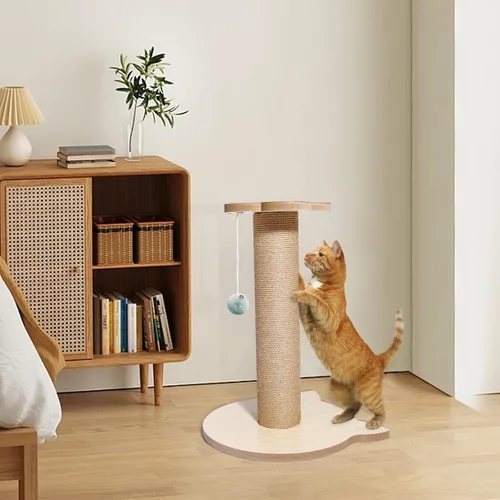 Vista 6 de Árbol para gatos de 18 pulgadas de alto para gatitos, poste rascador de yute con bola colgante para gatitos y gatos adultos, torre pequeña