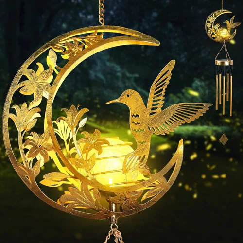 Vista 16 de JOBOSI Ramo de la madre, carillón de viento conmemorativo con tubo negro, regalos decorativos, adecuado para interiores y exteriores, perfecto