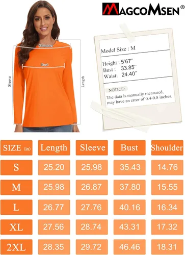 Vista 7 de MAGCOMSEN Camisetas de entrenamiento para mujer UPF 80+ de manga larga, camiseta atlética de secado rápido
