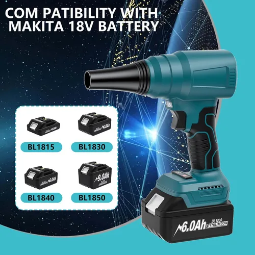 Vista 3 de Mini soplador para batería Makita de 18 V, plumero de aire inalámbrico sin escobillas de 140000 RPM, sopladores eléctricos de hojas para limpieza