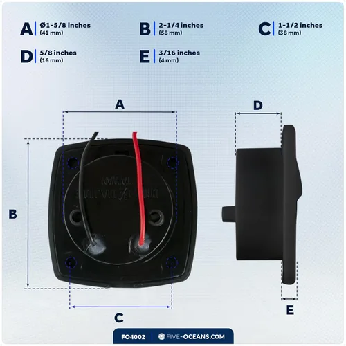 Vista 7 de Five Oceans - Luz LED de pasadizo para embarcación, luces LED azules de cortesía marinas, cuadradas para interior de barco, cubierta, cabina