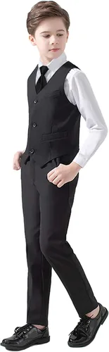 Vista 2 de Trajes de 5 piezas para niños traje formal de portador de anillos