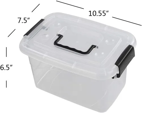 Vista 2 de Caja de plástico con tapa Con mango negro
