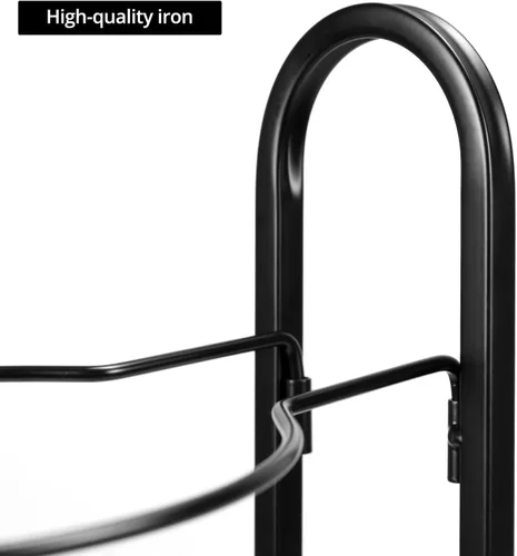 Vista 4 de QWORK Estante de almacenamiento para pelotas de baloncesto: diseño vertical de 3 niveles, montaje en pared o independiente, solución de ahorro