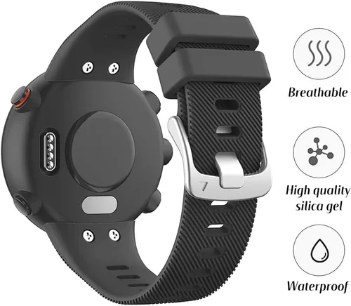 Vista 2 de Compatible con la correa Garmin Forerunner 45S, correa de repuesto deportiva de silicona suave, pulsera de fitness para Garmin Forerunner 45S