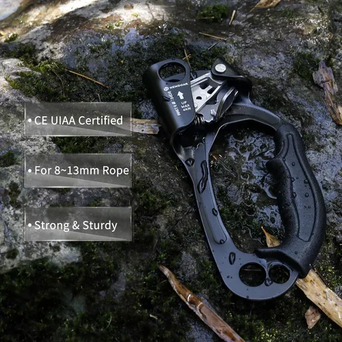 Vista 7 de NewDoar Certificado UIAA y CE - Ascendedor de mano para escalada en roca, arborista, equipo de rapel para cuerda de 8~13MM